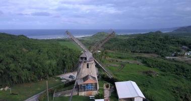 Aerial view of Morgan Lewis Sugar Mill, nature of Barbados