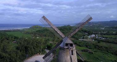 Aerial view of Morgan Lewis Sugar Mill, nature of Barbados