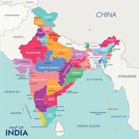 mapa de la india vector