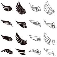 Falcon wing icon vector set. angel illustration sign collection. air symbols. bird logo.