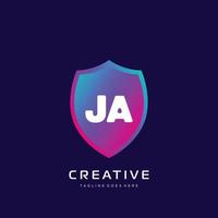 JA initial logo With Colorful template vector. vector