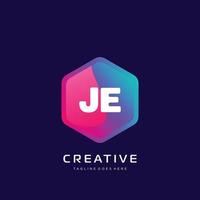 JE initial logo With Colorful template vector. vector