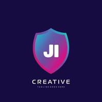 JI initial logo With Colorful template vector. vector