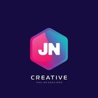 JN initial logo With Colorful template vector. vector