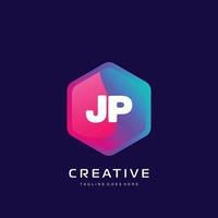 JP initial logo With Colorful template vector. vector