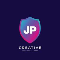 JP initial logo With Colorful template vector. vector