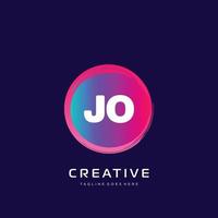 JO initial logo With Colorful template vector. vector