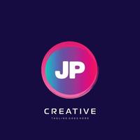 JP initial logo With Colorful template vector. vector