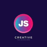 JS initial logo With Colorful template vector. vector