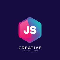 JS initial logo With Colorful template vector. vector