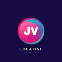 JV initial logo With Colorful template vector. vector