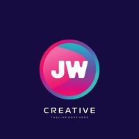 JW initial logo With Colorful template vector. vector