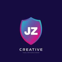 JZ initial logo With Colorful template vector. vector