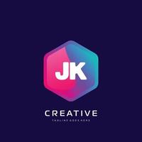 JK initial logo With Colorful template vector. vector