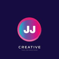 JJ initial logo With Colorful template vector. vector