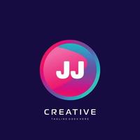 JJ initial logo With Colorful template vector. vector