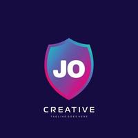 JO initial logo With Colorful template vector. vector