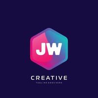 JW initial logo With Colorful template vector. vector