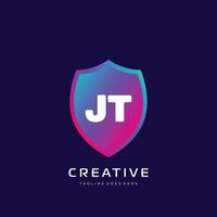 JT initial logo With Colorful template vector. vector