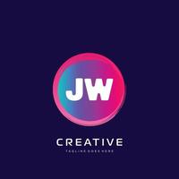 JW initial logo With Colorful template vector. vector