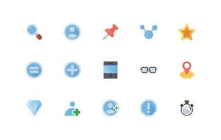 user interface essential icon set in flat style vector