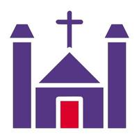 catedral icono sólido rojo púrpura estilo Pascua de Resurrección ilustración vector elemento y símbolo Perfecto.