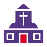 catedral icono sólido rojo púrpura estilo Pascua de Resurrección ilustración vector elemento y símbolo Perfecto.