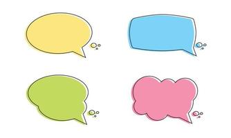 Set of speak bubble, chatting box vector design illustration isolated on background