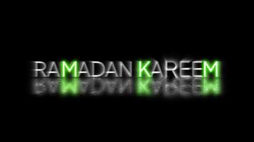 Ramadán kareem animación con aleatorio brillante texto efectos y verde neón firmar luces en un negro antecedentes. excelente para películas, presentaciones, vídeos, y televisión muestra video