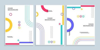 Minimal cover design set in memphis style vector