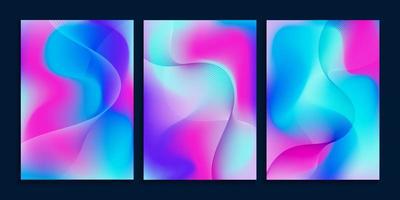 Neon gradient background with wavy lines vector