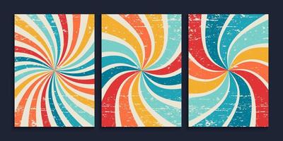 Retro twisted background with grunge texture vector