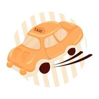 Taxi car illustration, cartoon car, vector