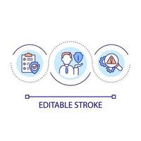 Occupational health and safety officer loop concept icon. Reduce accidents at work. Job hazard analysis abstract idea thin line illustration. Isolated outline drawing. Editable stroke vector