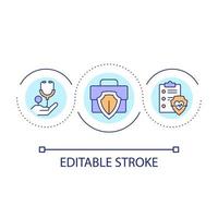 Occupational safety and health loop concept icon. Employee wellbeing. Medical screening in workplace abstract idea thin line illustration. Isolated outline drawing. Editable stroke vector