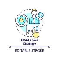 CIAM strategy concept icon. Business optimization. Choose correct solution abstract idea thin line illustration. Isolated outline drawing. Editable stroke vector