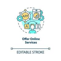 Offer online services concept icon. Digital job. Profitable home based business abstract idea thin line illustration. Isolated outline drawing. Editable stroke vector