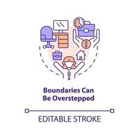 Boundaries can be overstepped concept icon. Work life imbalance. Home based job issue abstract idea thin line illustration. Isolated outline drawing. Editable stroke vector