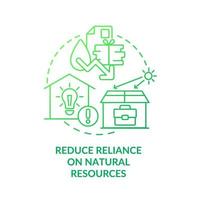 Reduce reliance on natural resources green gradient concept icon. Eco-conscious habits. Renewable sources abstract idea thin line illustration. Isolated outline drawing vector