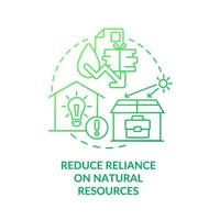 Reduce reliance on natural resources green gradient concept icon. Eco-conscious habits. Renewable sources abstract idea thin line illustration. Isolated outline drawing vector