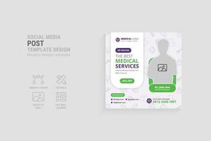 Doctor social media post template design vector