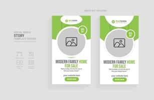 Home sale social media stories template vector