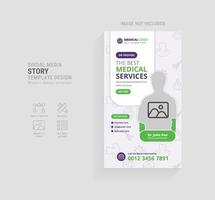 Medical social media stories template vector