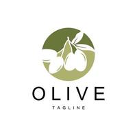 Olive Logo, Olive Oil Plant Vector, Natural Herbal Health Medicine Design, Illustration Template Icon vector