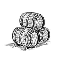 Monochrome three barrel engraving style outline sketch vector. vector