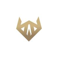 Abstract luxury wolf head logo design template vector
