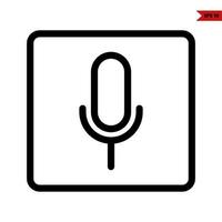 microphone in frame line icon vector