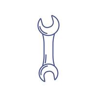 Double-sided wrench simple linear icon. Tool for construction, repair, car repairs. Equipment for engineers, mechanics. Outline. Logo, symbol for mobile concept and web design. Vector illustration