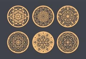 The Perfect Wedding Favor Laser Cut Coasters for Your Guests, Vector set of mandalas. Decorative round ornaments.