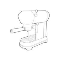 Coffee maker outline drawing vector, Coffee maker drawn in a sketch style, black line Coffee maker practice template outline, vector Illustration.